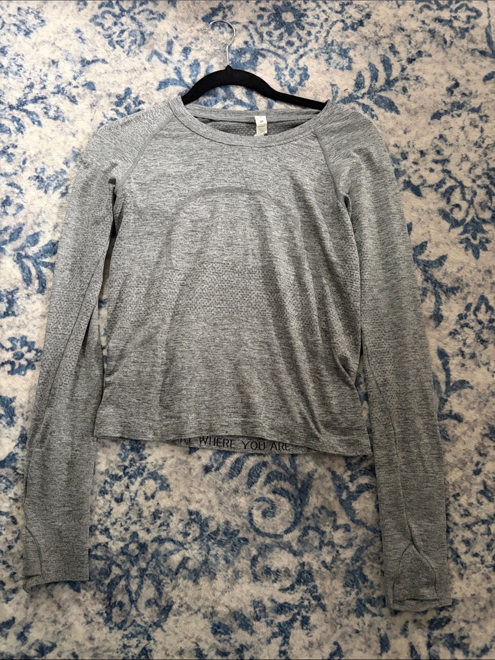 lululemon athletica Heather Gray Long-Sleeve Crew Top